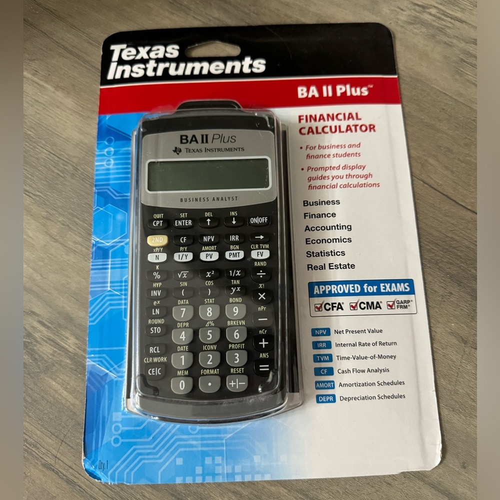 Texas Instruments BA II PLUS 10 Digit Financial Calculator